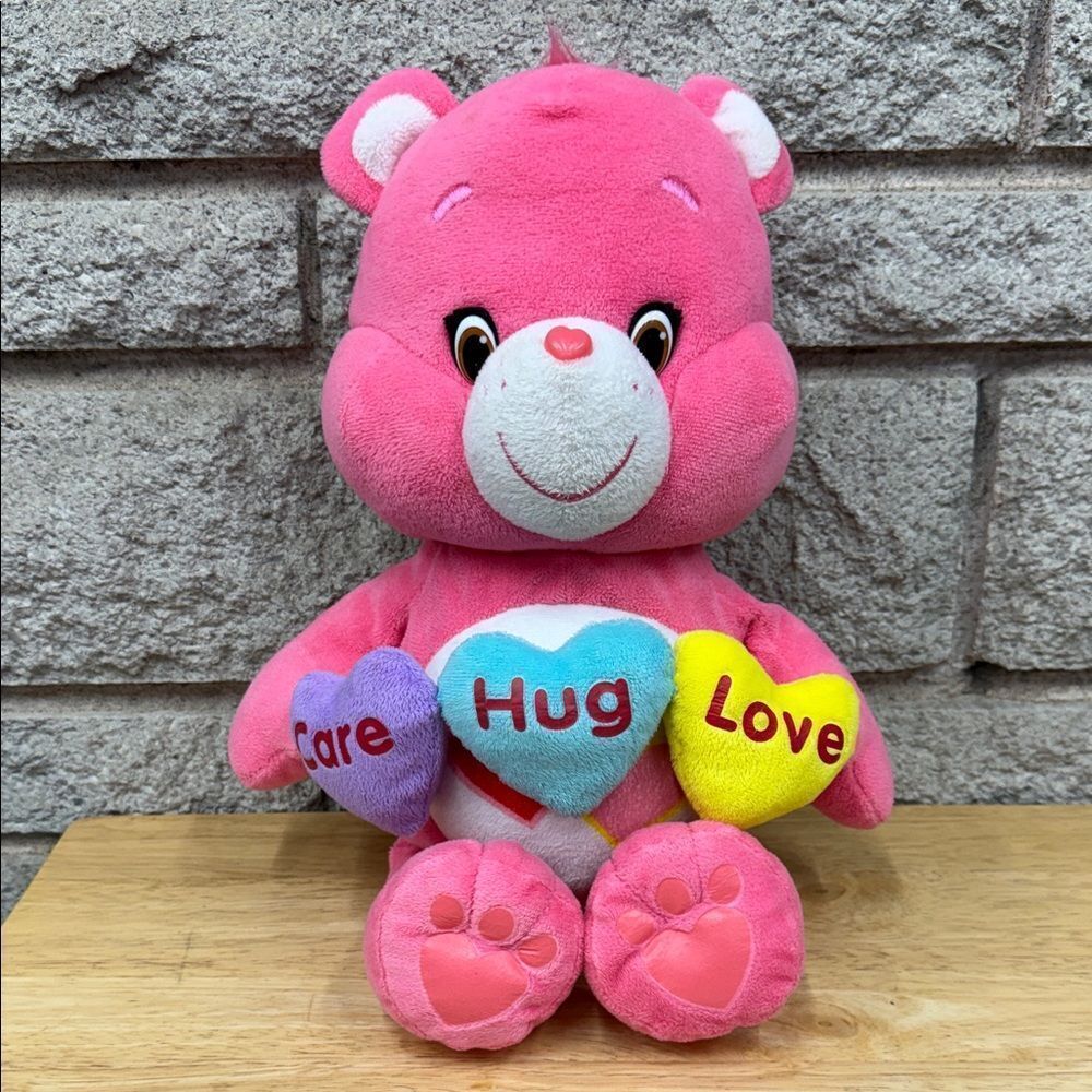 2016 Care Bears Pink Plush with Heart Trio Care Hug Love